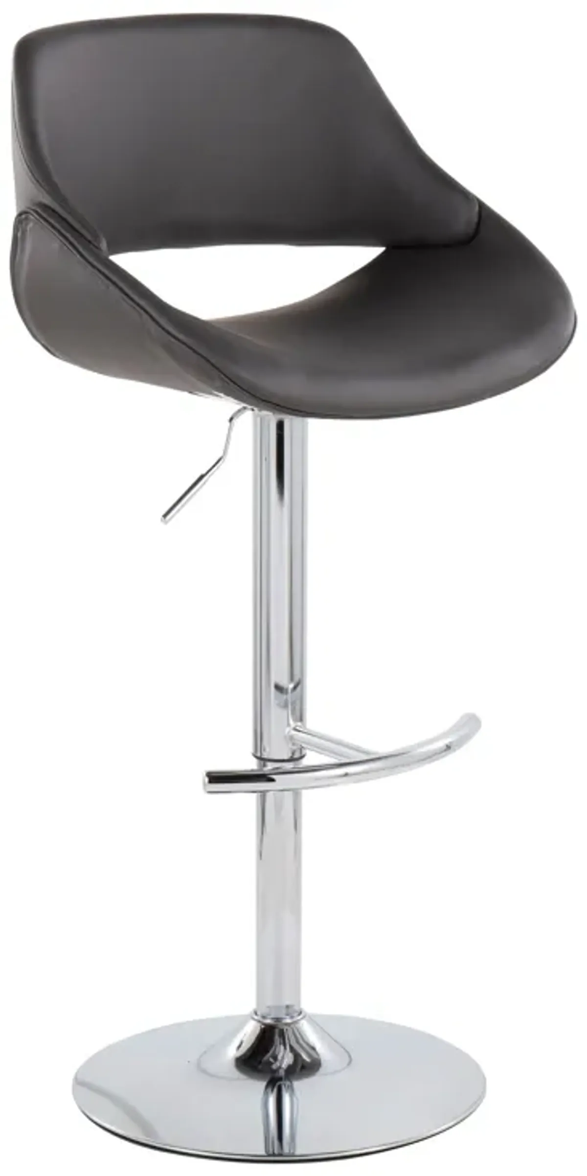 Fabrico - Contemporary Adjustable Bar Stool With Rounded T Footrest (Set of 2)