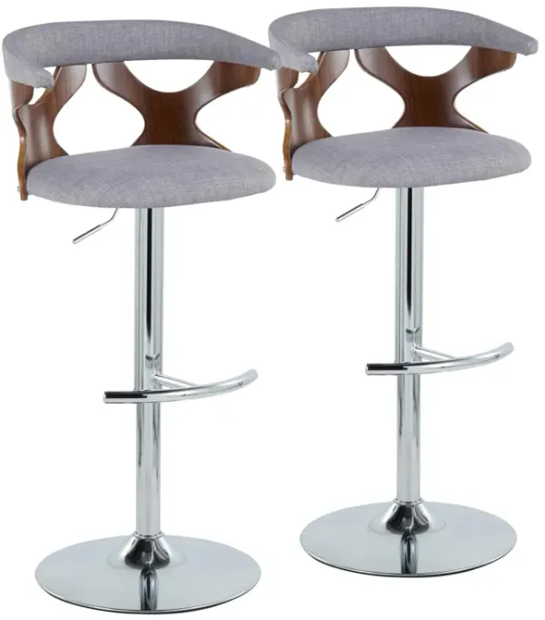 Gardenia - Mid Century Modern Adjustable Barstool With Swivel With Rounded T Footrest (Set of 2)
