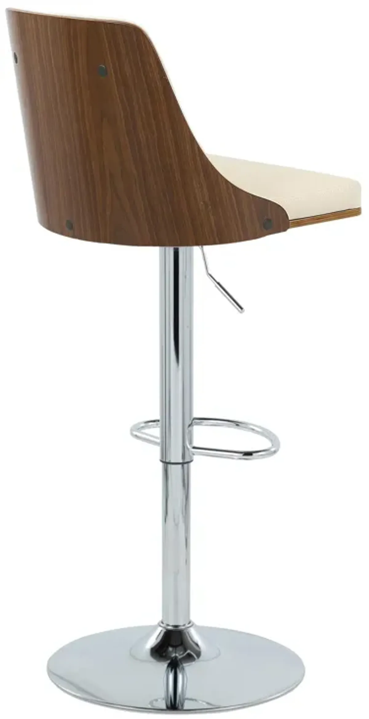 Gianna - Mid Century Modern Adjustable Barstool With Swivel With Oval Footrest (Set of 2)