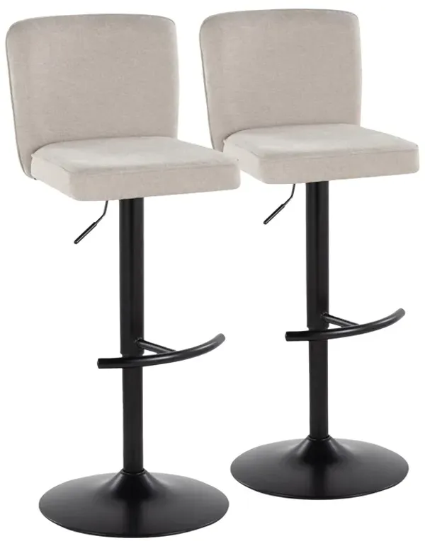 Henry - Contemporary Adjustable Barstool & Swivel With Rounded T Footrest (Set of 2)