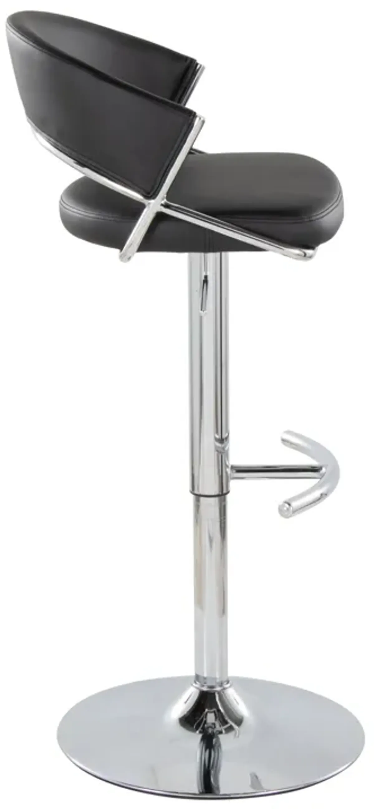 Jie - Contemporary Adjustable Barstool With Swivel & Rounded T Footrest (Set of 2)