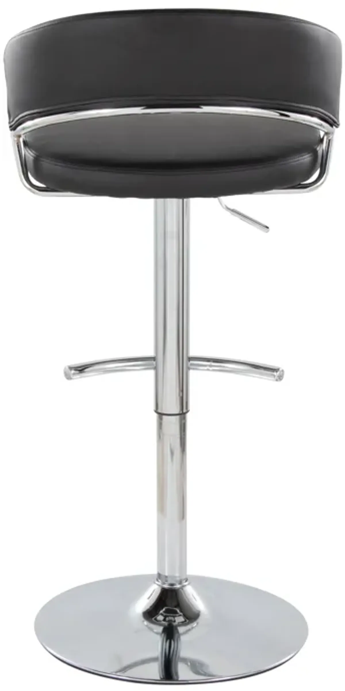 Jie - Contemporary Adjustable Barstool With Swivel & Rounded T Footrest (Set of 2)