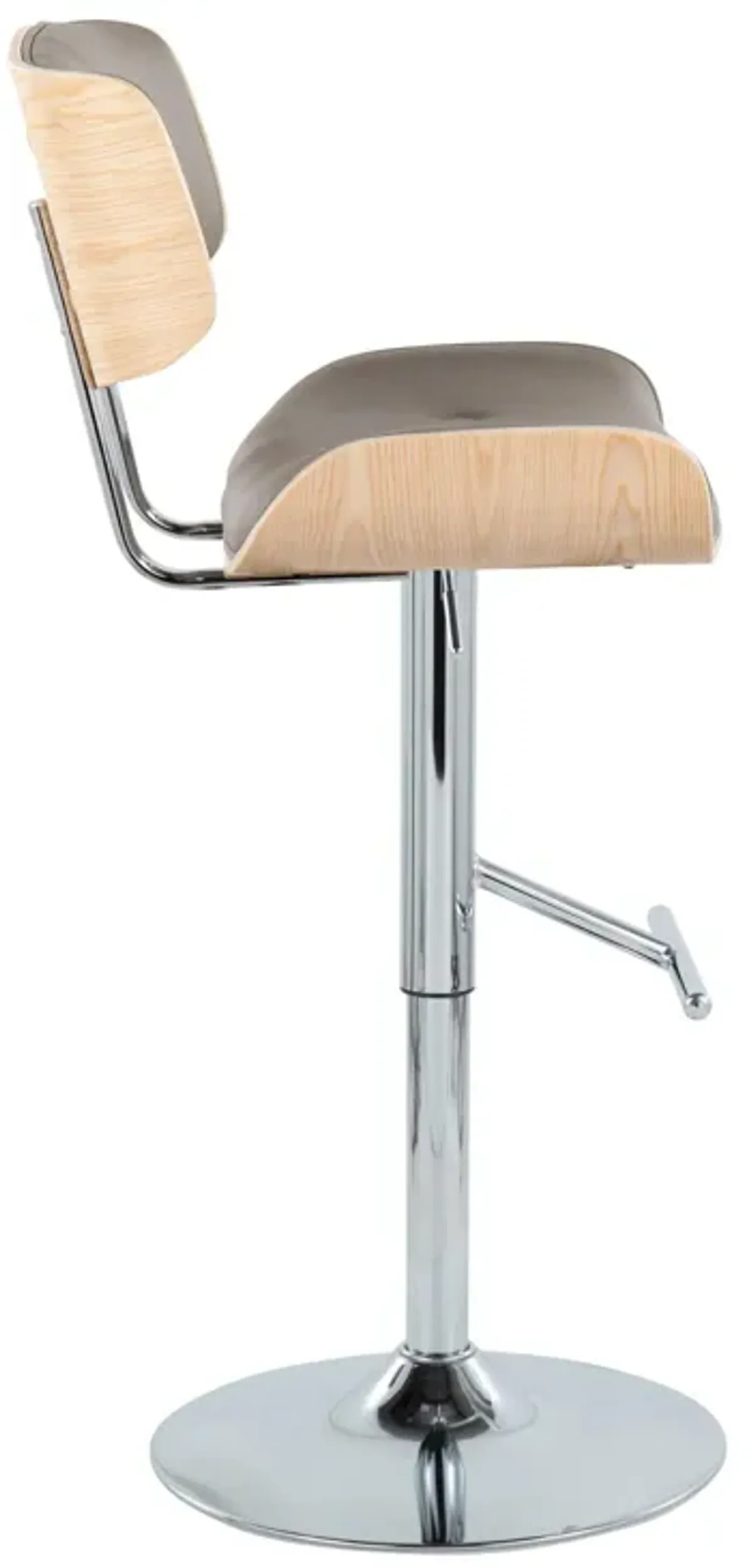 Lombardi - Contemporary Adjustable Barstool With Swivel With Straight T Footrest (Set of 2)