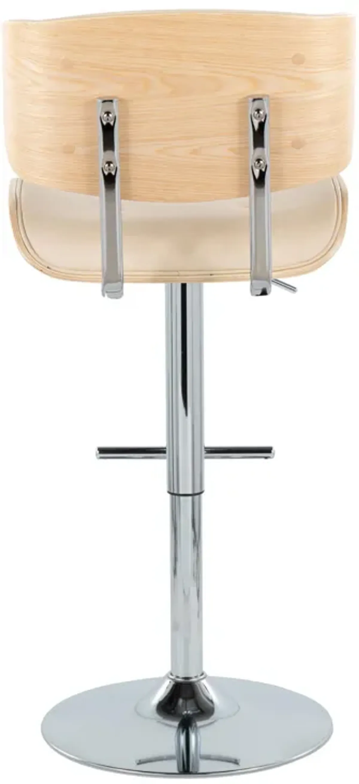 Lombardi - Contemporary Adjustable Barstool With Swivel With Straight T Footrest (Set of 2)