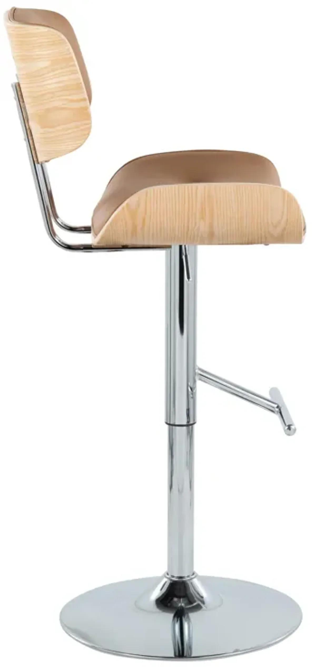 Lombardi - Contemporary Adjustable Barstool With Swivel With Straight T Footrest (Set of 2)