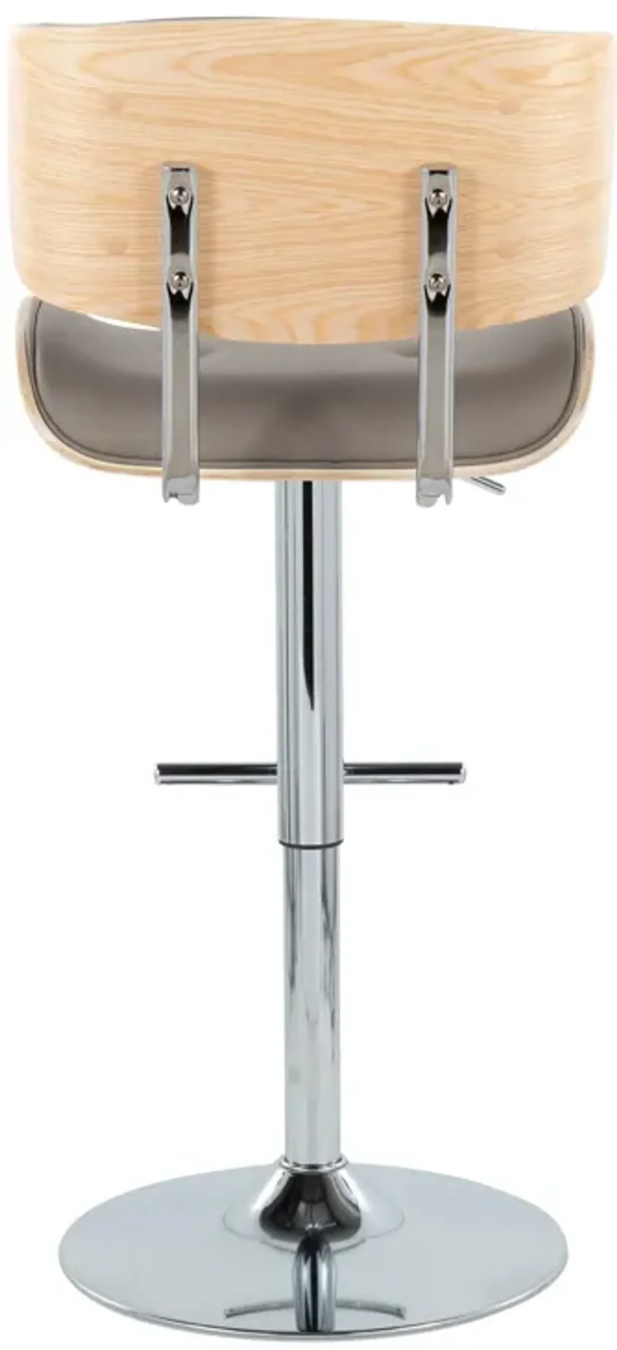 Lombardi - Contemporary Adjustable Barstool With Swivel With Straight T Footrest (Set of 2)