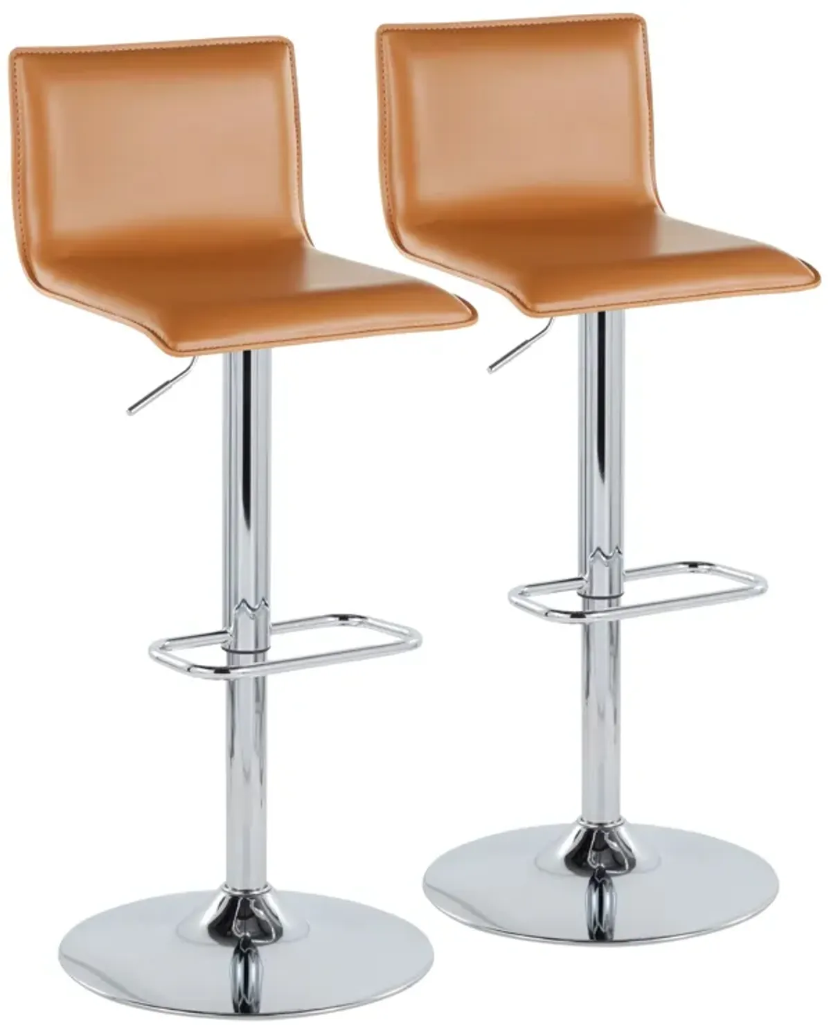 Mara - Upholste Contemporary Adjustable Barstool With Swivel With Rounded Rectangle Footrest (Set of 2)