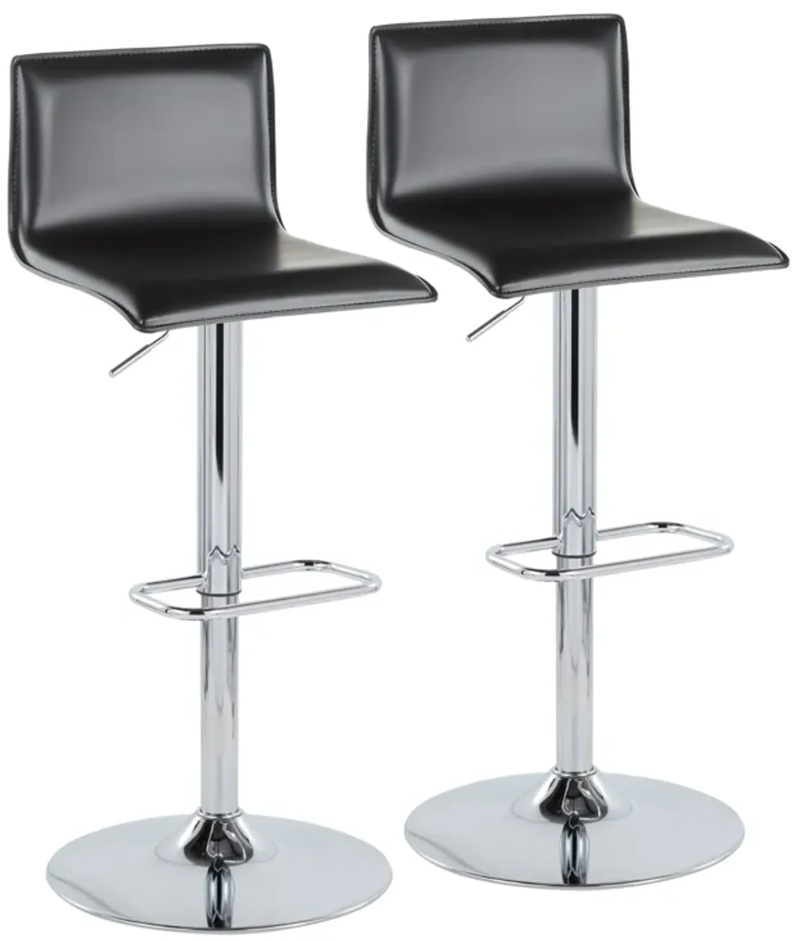 Mara - Upholste Contemporary Adjustable Barstool With Swivel With Rounded Rectangle Footrest (Set of 2)