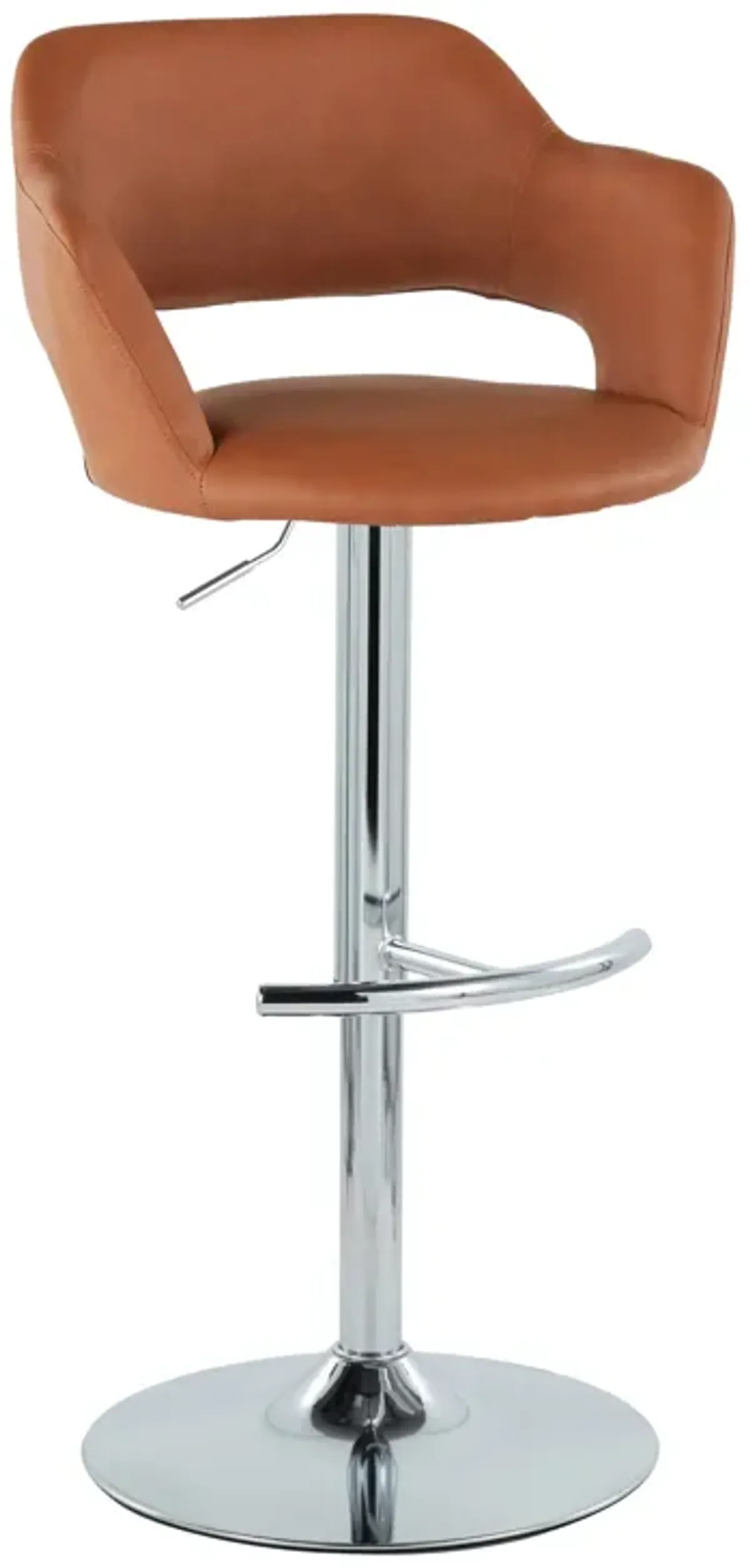 Margarite - Contemporary Ajustable Barstool With Swivel With Rounded T Footrest (Set of 2)