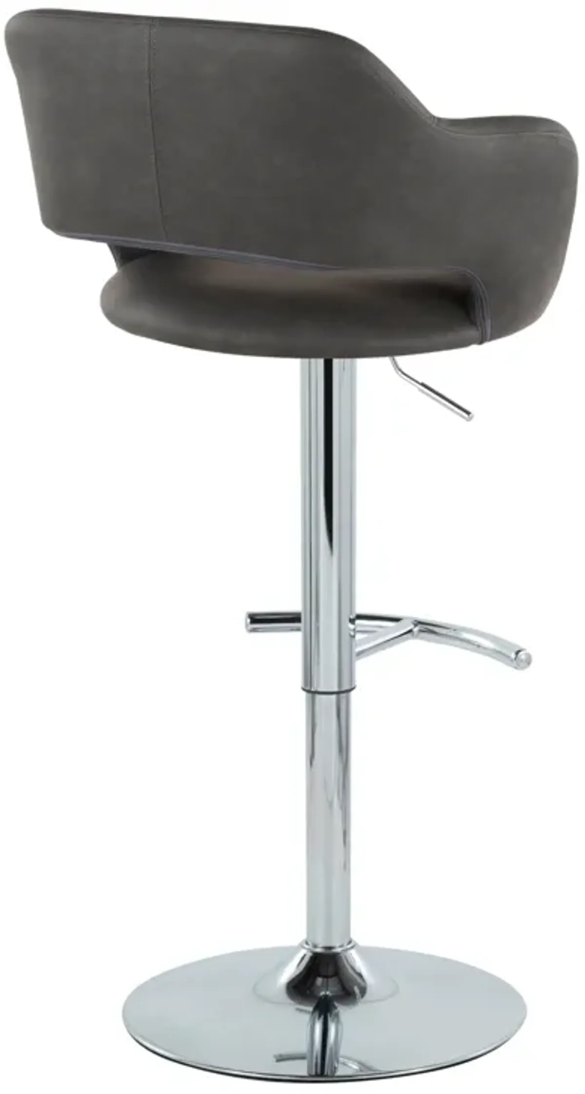 Margarite - Contemporary Ajustable Barstool With Swivel With Rounded T Footrest (Set of 2)