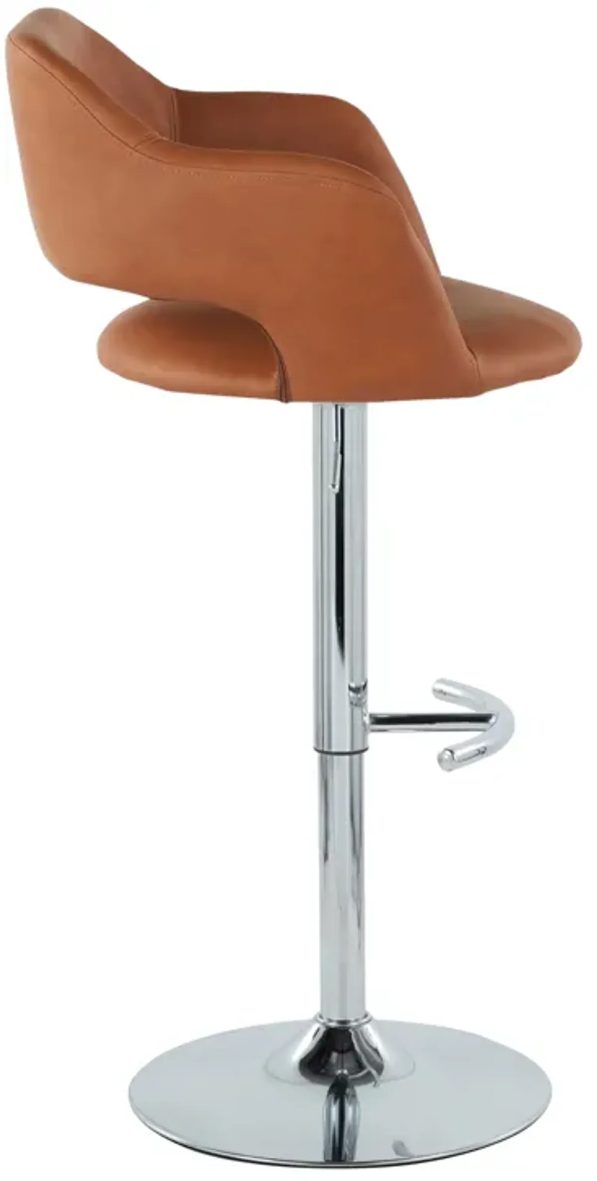 Margarite - Contemporary Ajustable Barstool With Swivel With Rounded T Footrest (Set of 2)