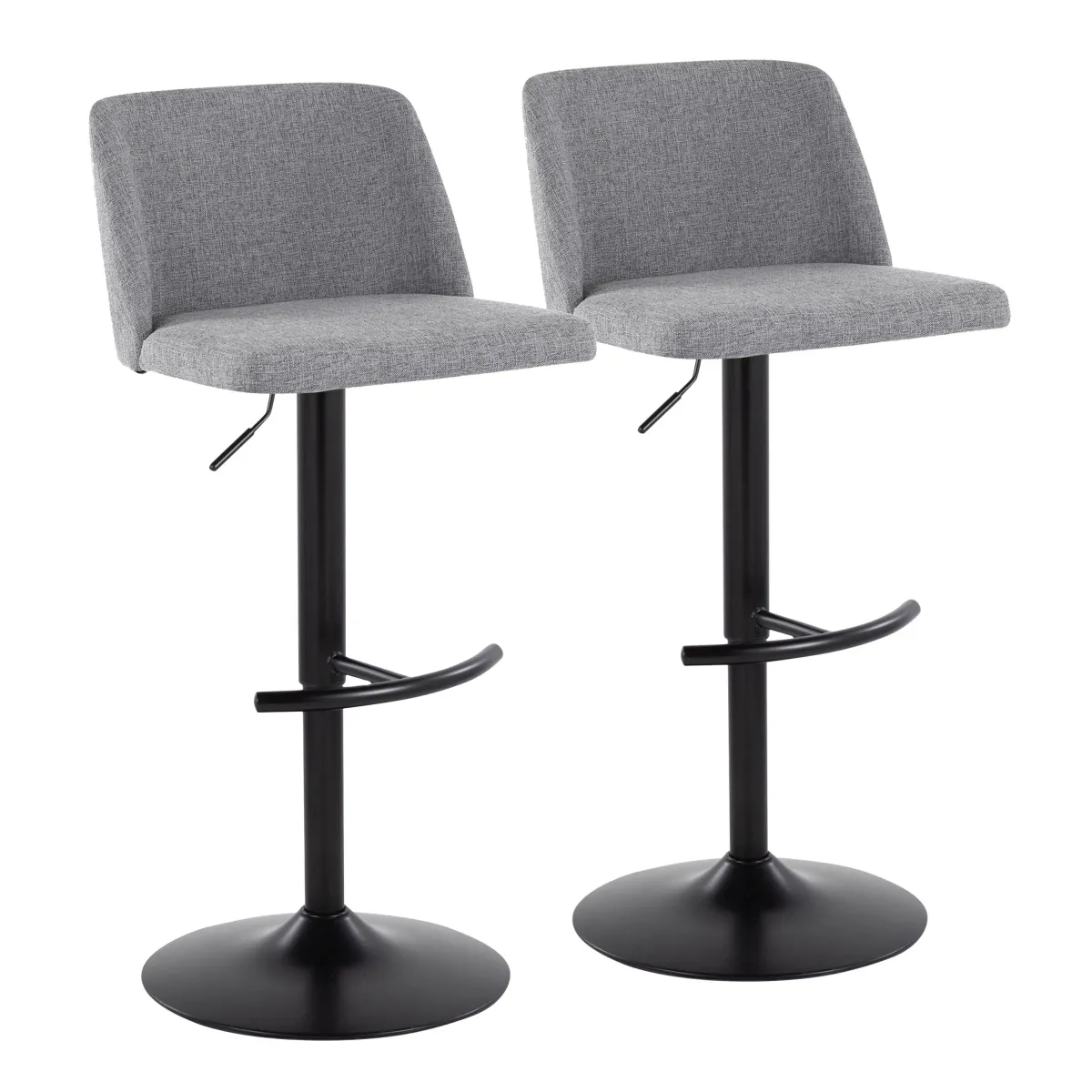 Toriano - Contemporary Adjustable Bar Stool With Rounded T Footrest (Set of 2)