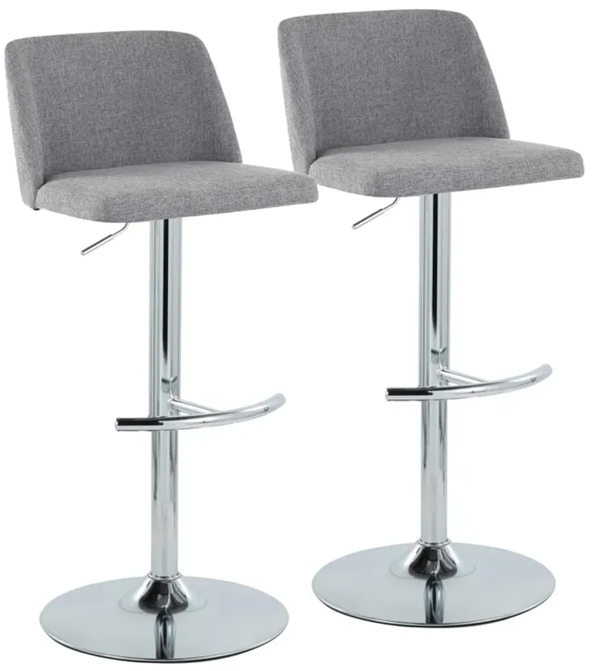 Toriano - Contemporary Adjustable Barstool With Swivel & Rounded T Footrest (Set of 2)