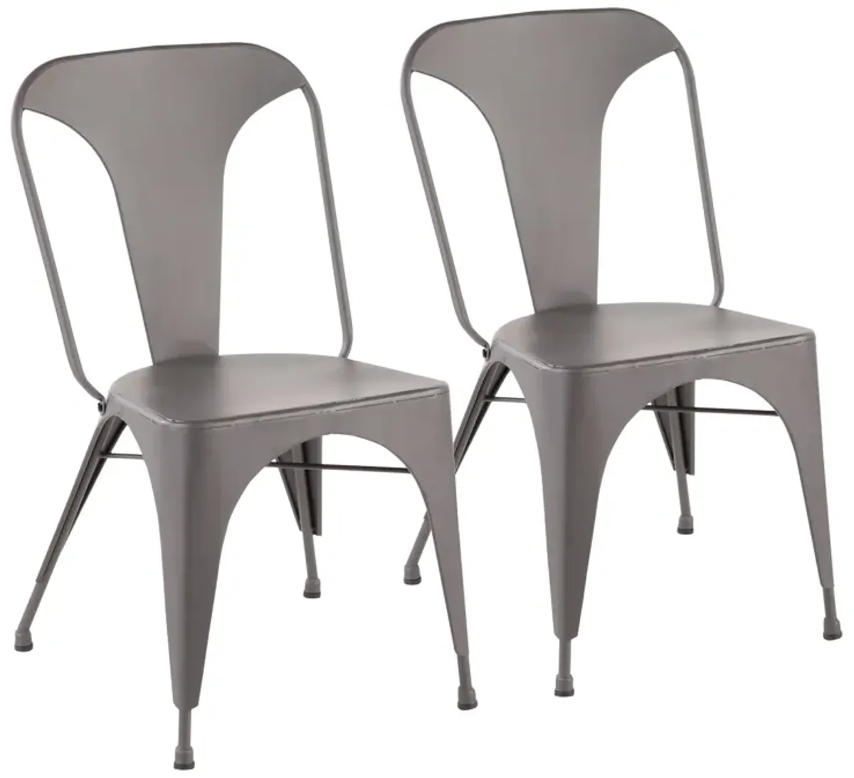 Austin - Industrial Dining Chair (Set of 2) - Matte Gray