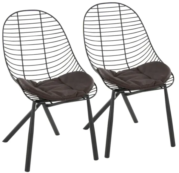 Wired - Contemporary Chair (Set of 2) - Black / Espresso