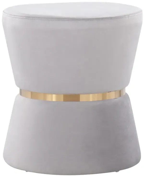 Gemma - Contemporary / Glam Ottoman - Silver / Gold