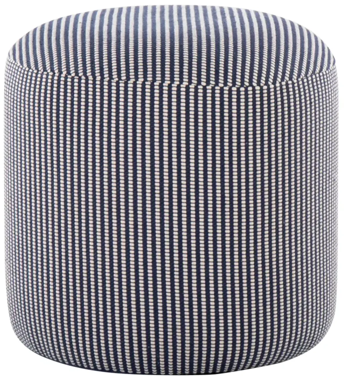 Round Pouf Knitted Blue / White