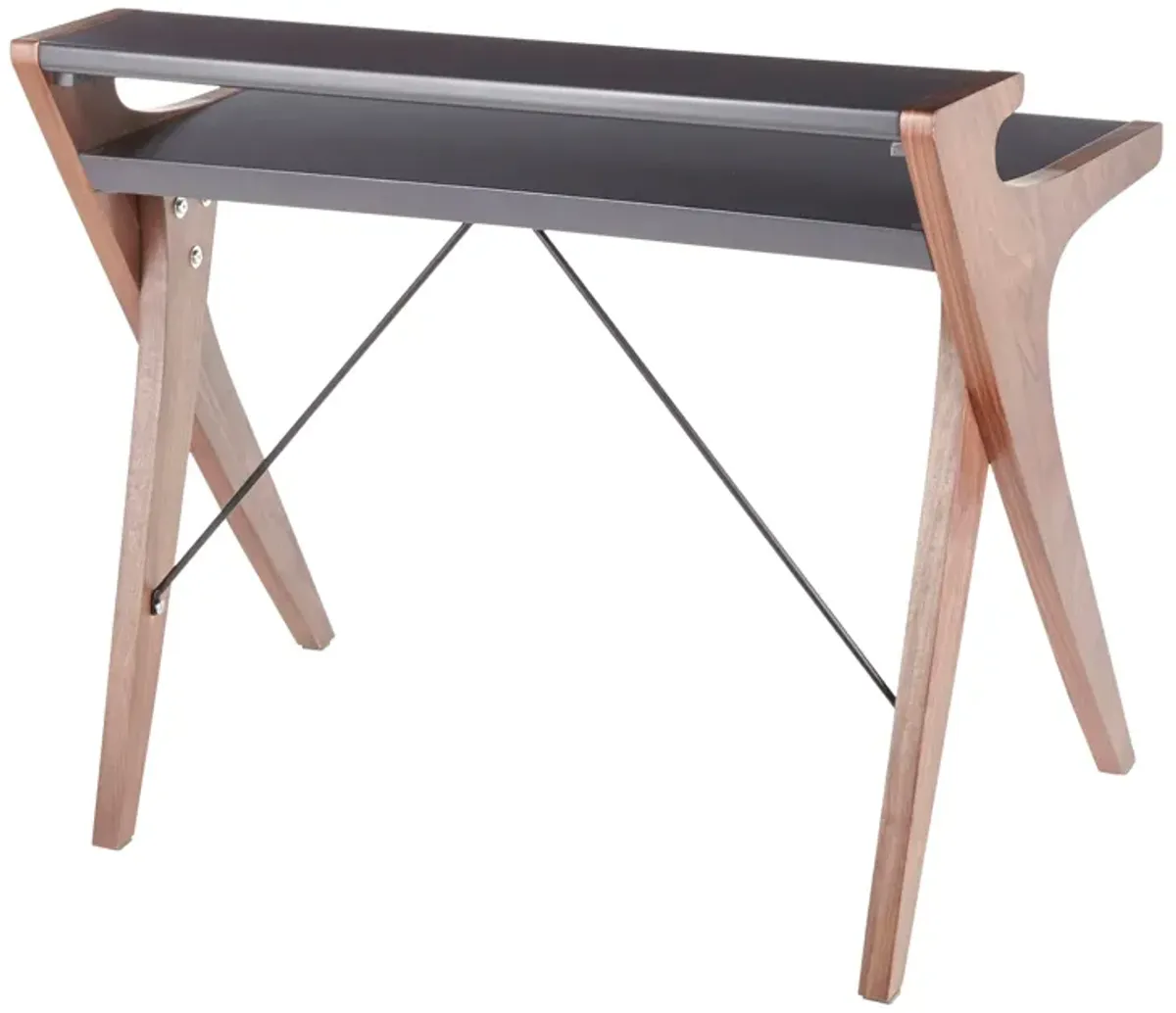 Archer - Contemporary Desk - Walnut / Gray