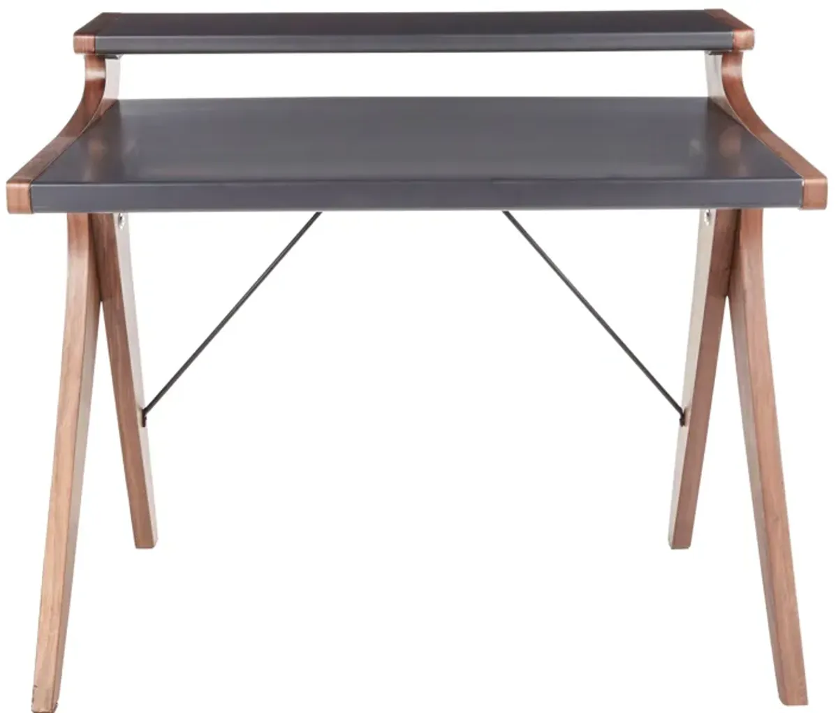 Archer - Contemporary Desk - Walnut / Gray