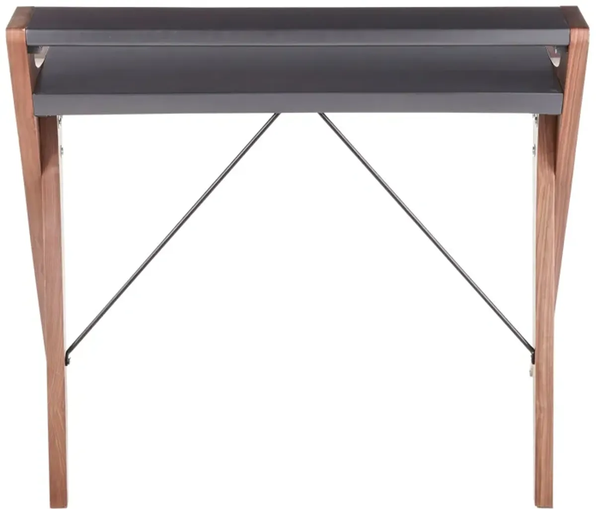 Archer - Contemporary Desk - Walnut / Gray