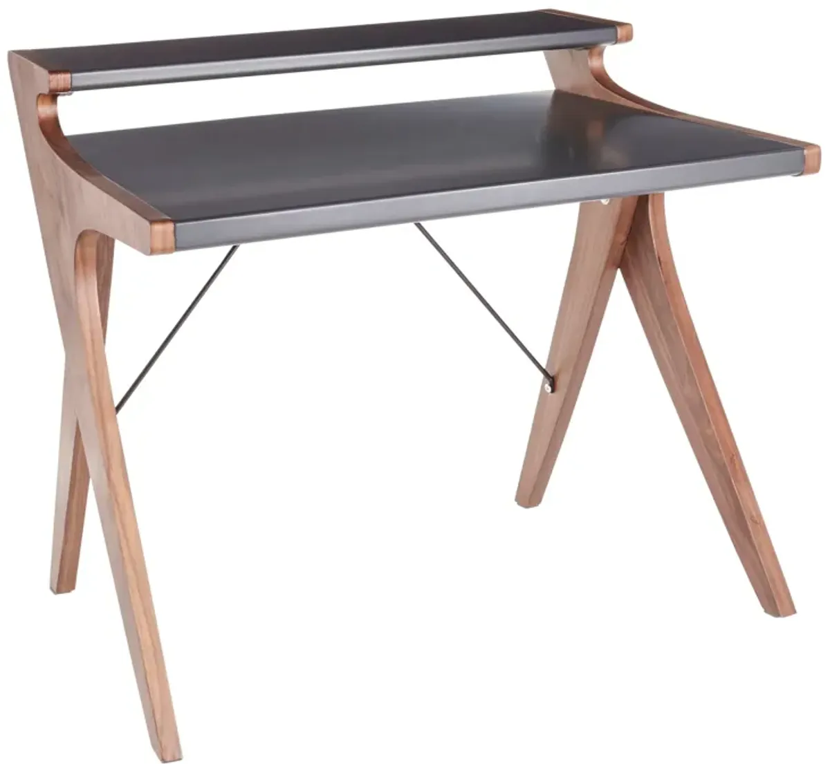 Archer - Contemporary Desk - Walnut / Gray