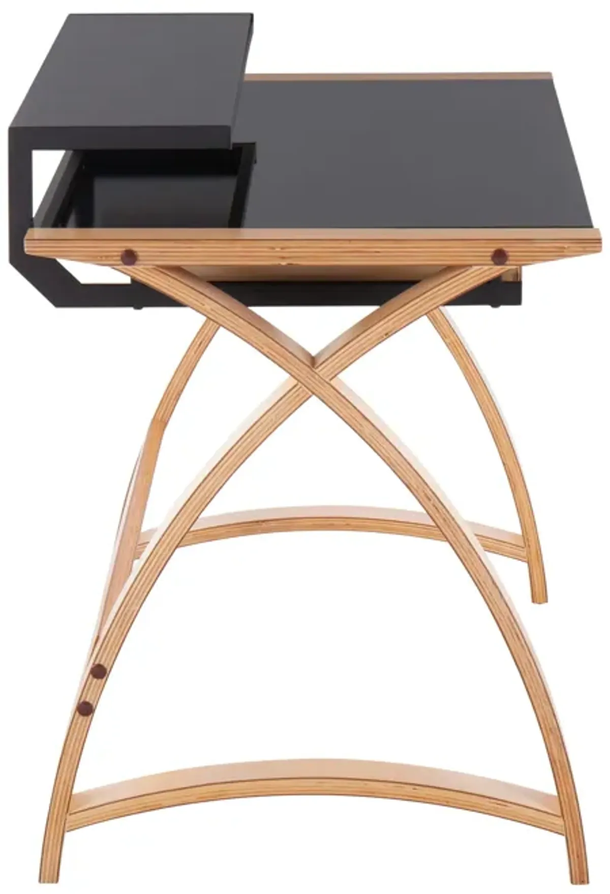 Bentley - Mid-Century Modern Office Desk - Natural / Black