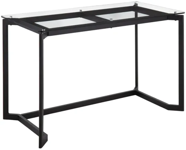 Masters - Modern Office Desk - Black / Clear