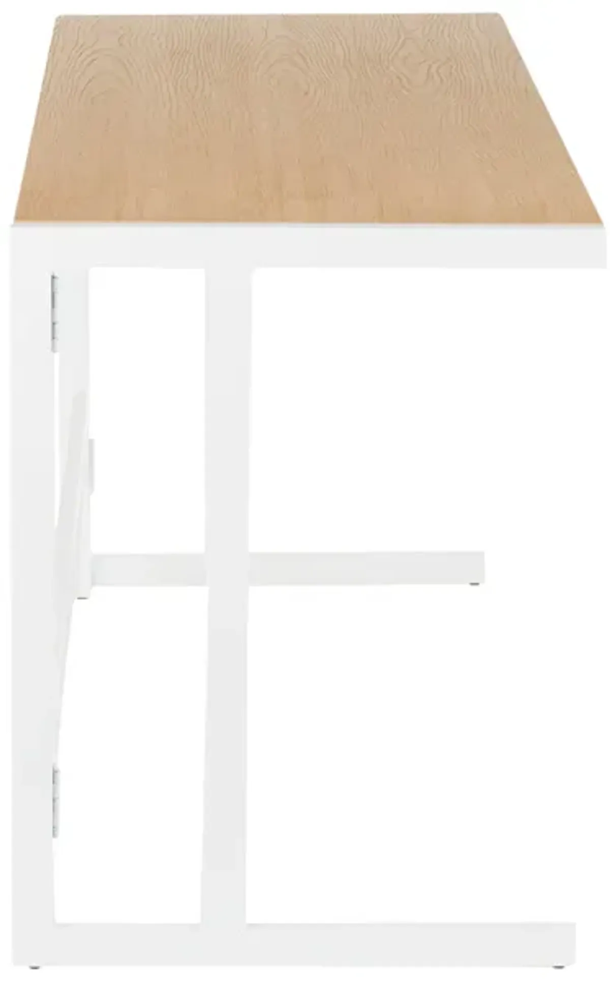 Roman - Industrial Office Desk - White / Natural