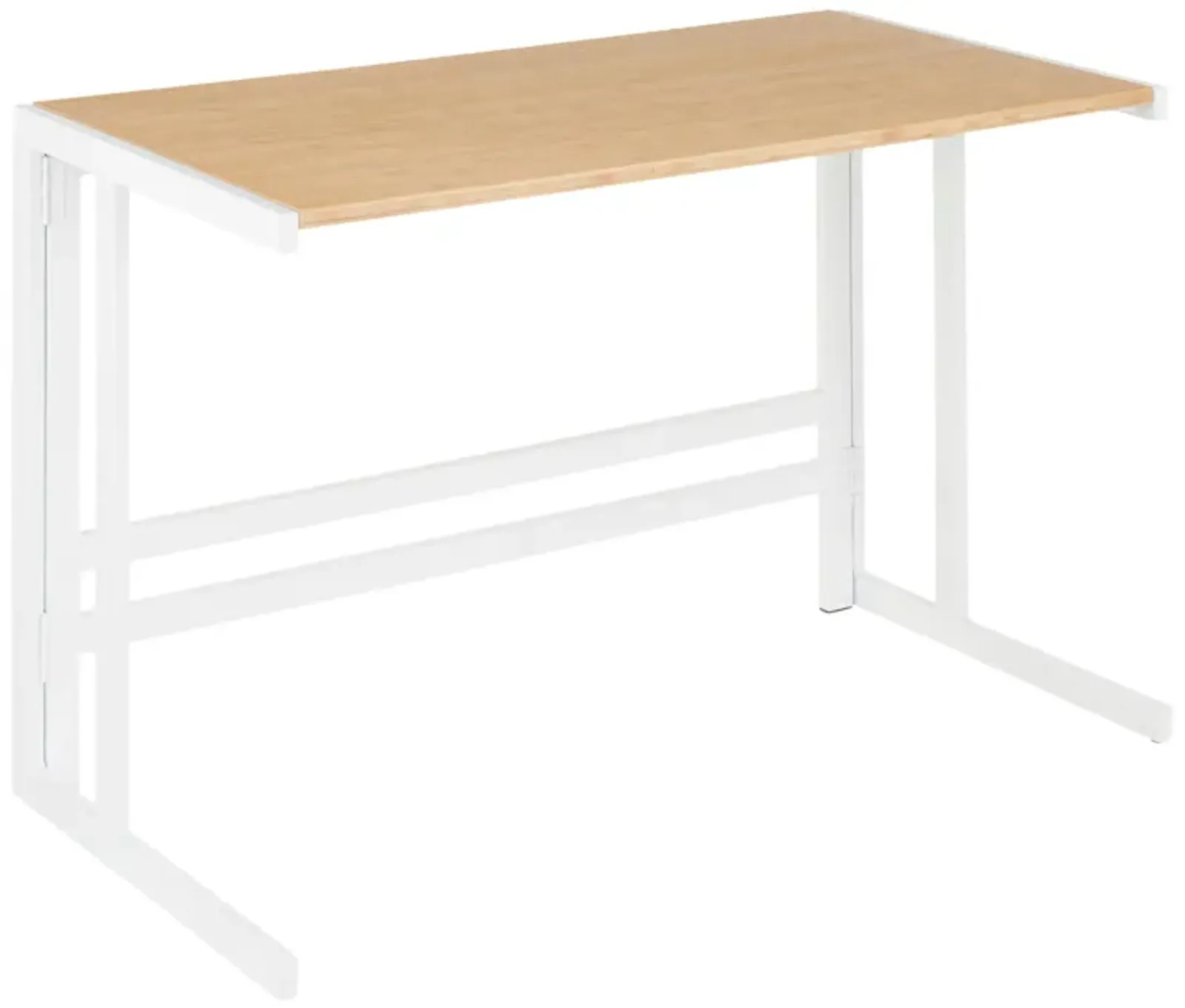 Roman - Industrial Office Desk - White / Natural