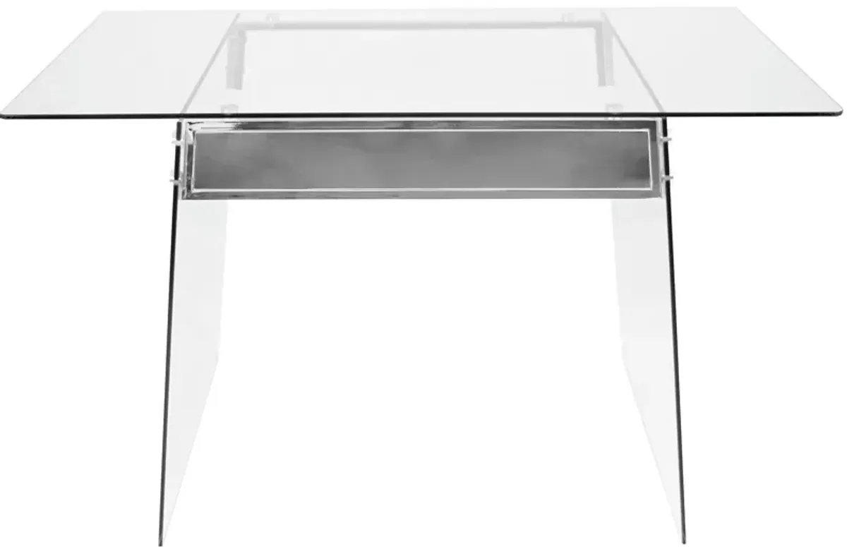 Glacier - Contemporary Desk - Clear / Chrome