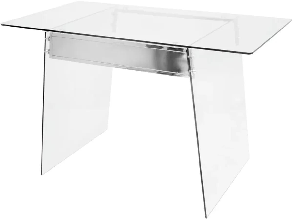 Glacier - Contemporary Desk - Clear / Chrome