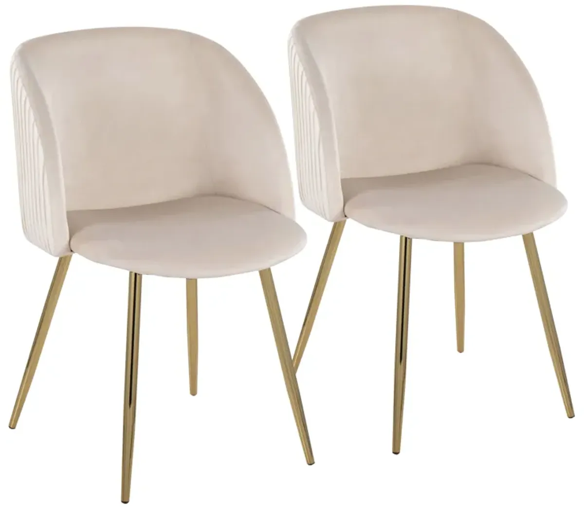 Fran - Pleated Waves Contemporary Chair (Set of 2)