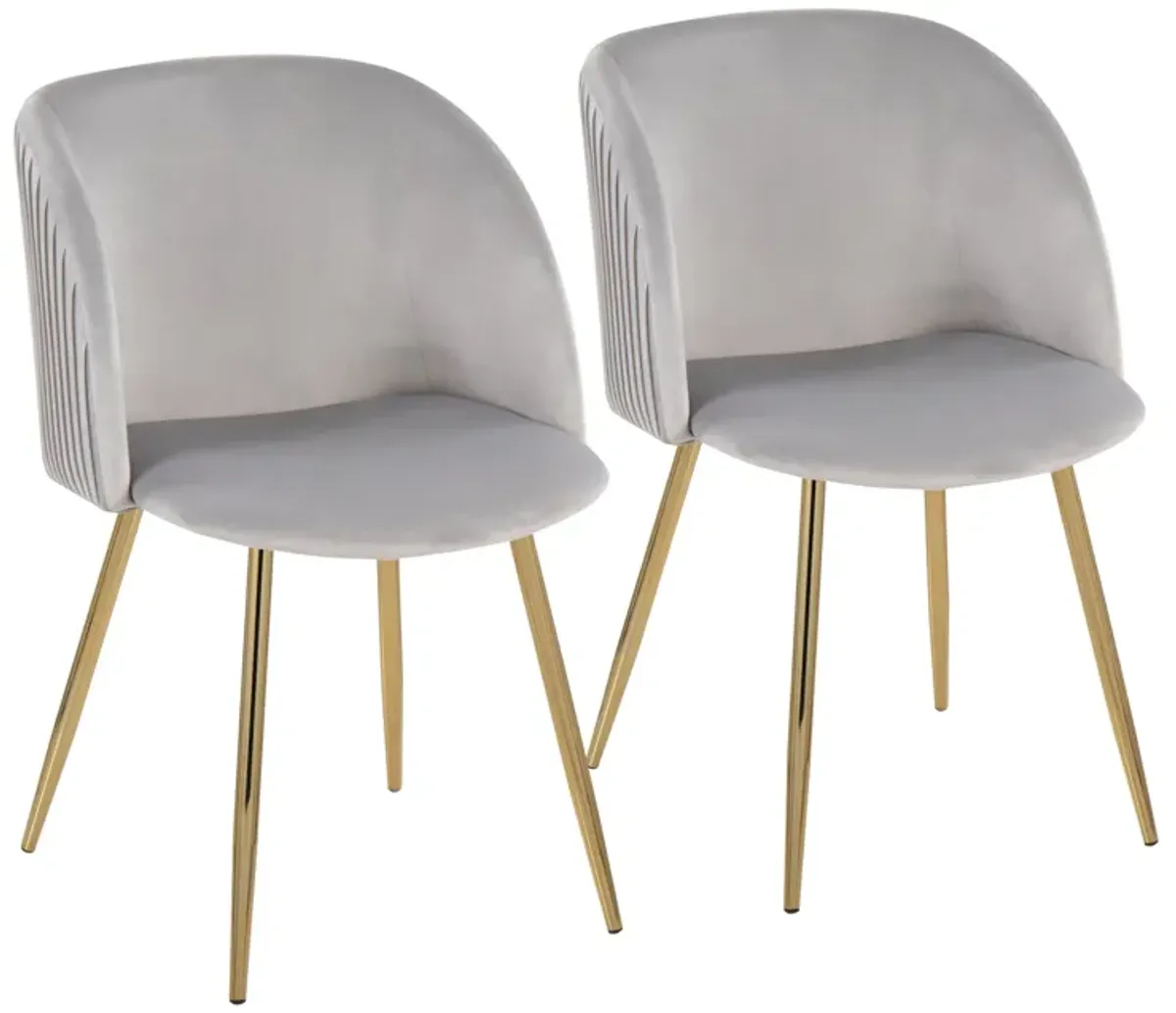 Fran - Pleated Waves Contemporary Chair (Set of 2)