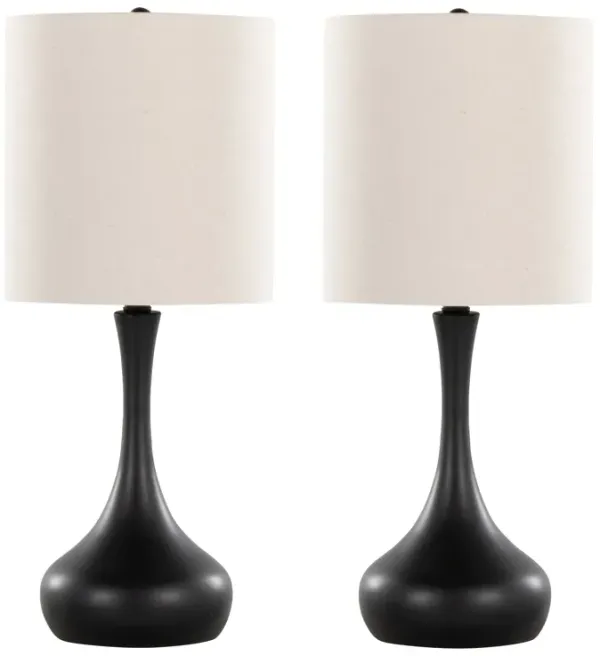 Genie - Contemporary Table Lamp (Set of 2) - Matte Black / Oatmeal