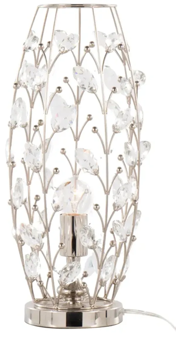 Crystal - Buds Contemporary Uplight Lamp - Polished Nickel / Clear Crystal