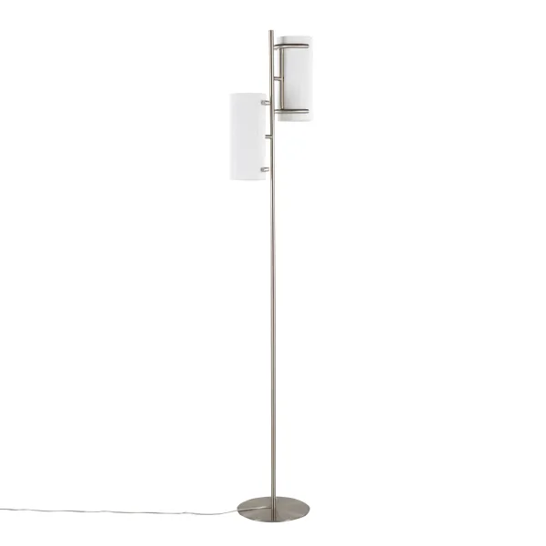 Rhonda - Contemporary / Glam Floor Lamp - Nickel / White