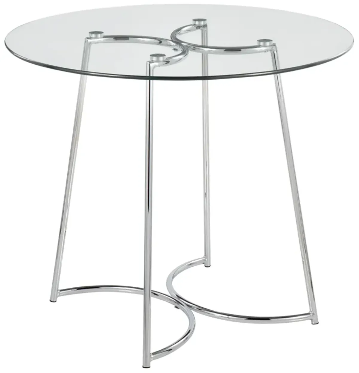 Cece Dahlia - 3 Piece Contemporary Dining Set - Chrome / Clear / Gray