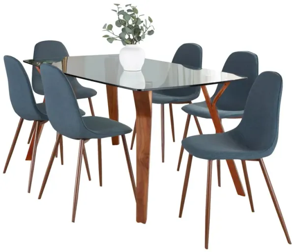 Folia Pebble - 7 Piece Mid-Century Modern Dining Set