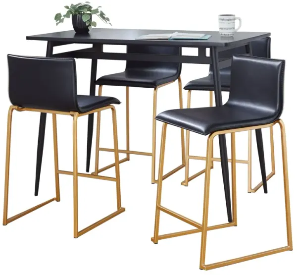 Marcel Mara - 5 Piece Upholsted Contemporary Counter Height Dining Set