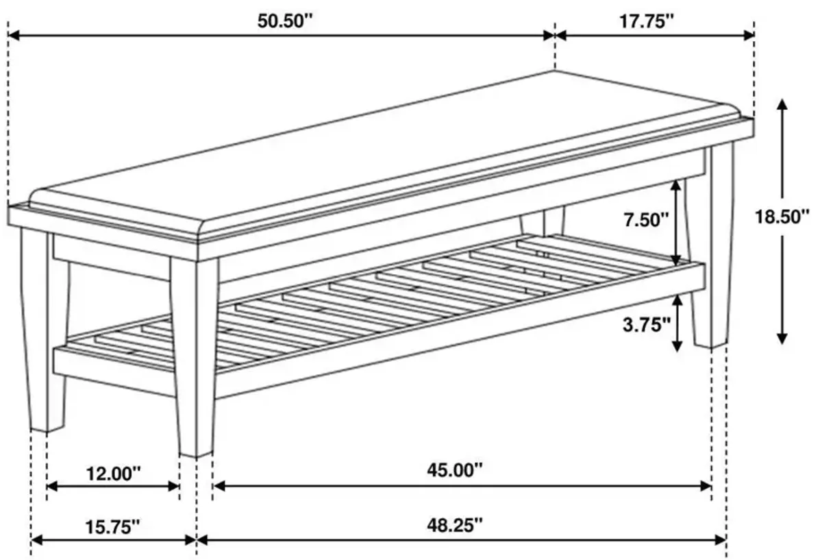 Franco - Fabric Upholstered Bench With Shelf