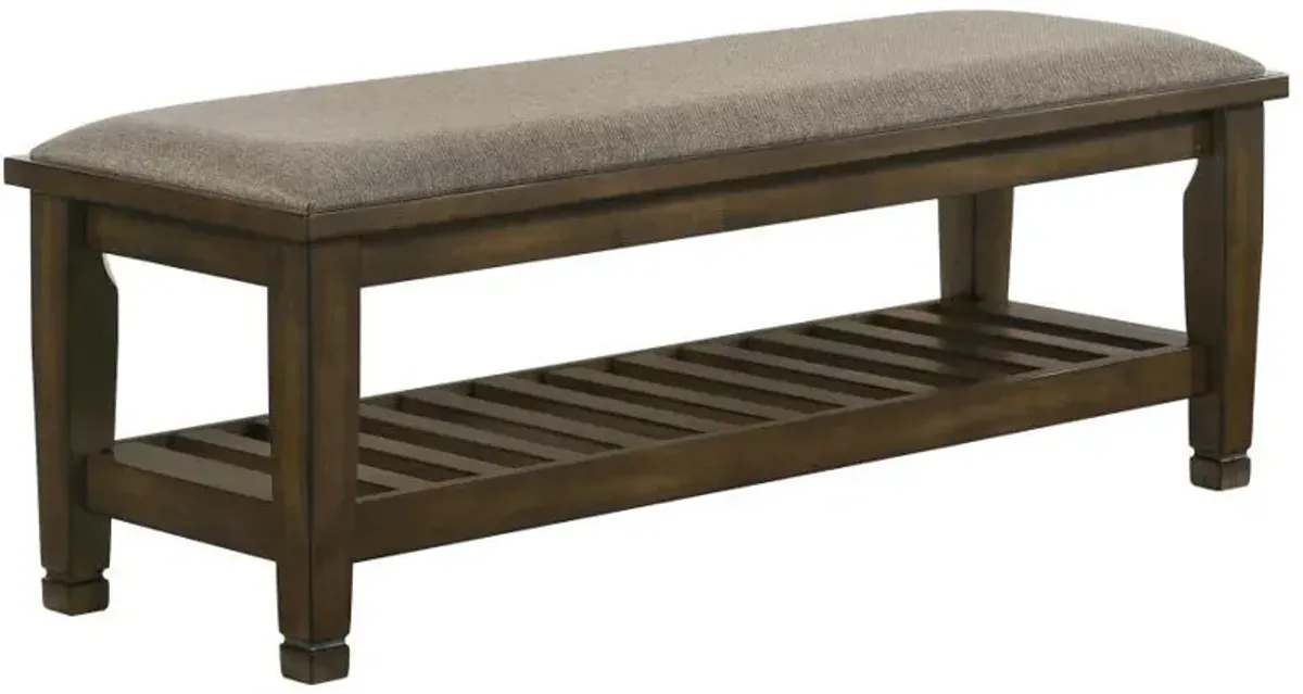 Franco - Fabric Upholstered Bench With Shelf