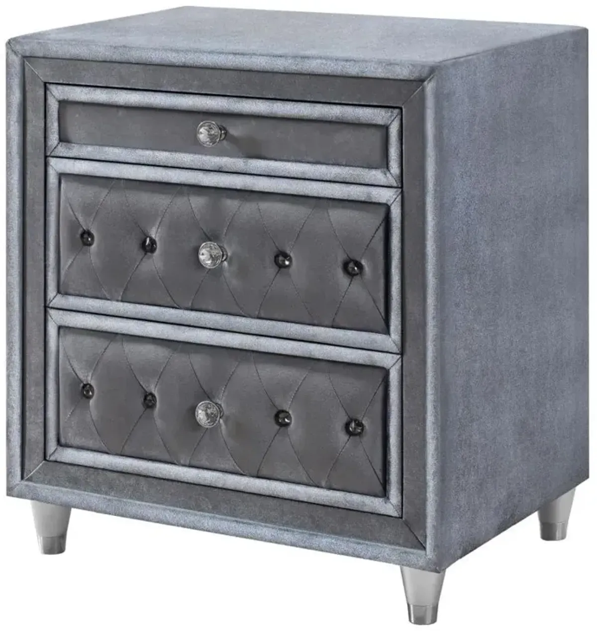 Antonella - Upholstered 3-Drawer Nightstand