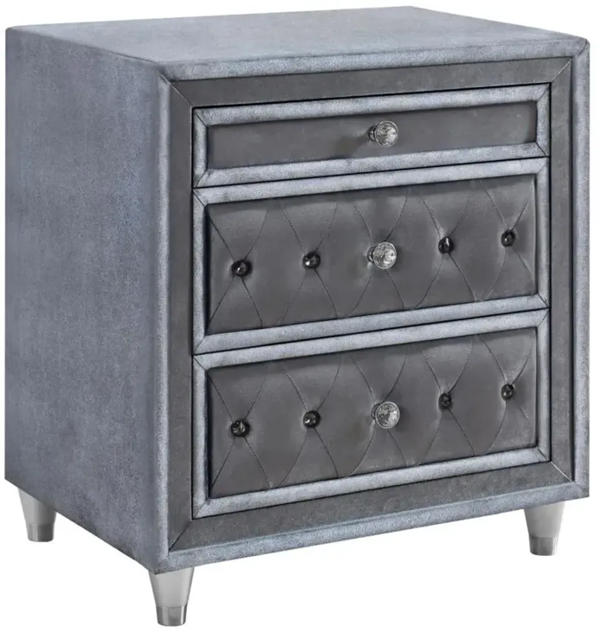 Antonella - Upholstered 3-Drawer Nightstand