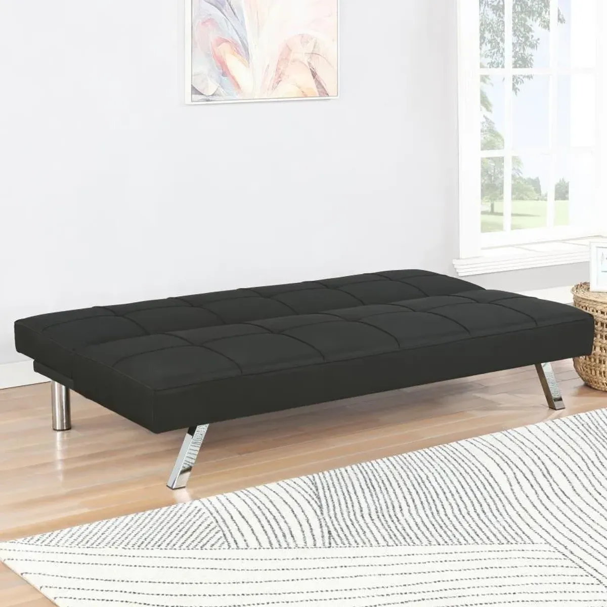 Joel - Upholstered Tufted Convertible Sofa Bed