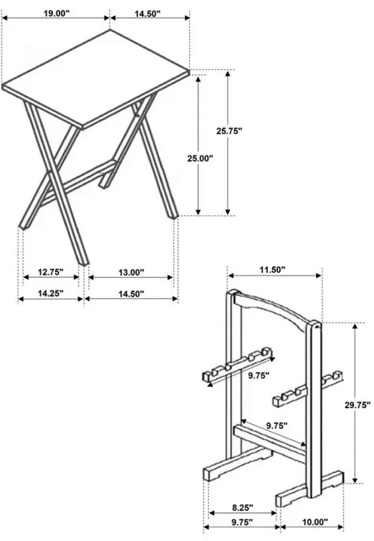 Donna - TV Tray Table Set With Stand