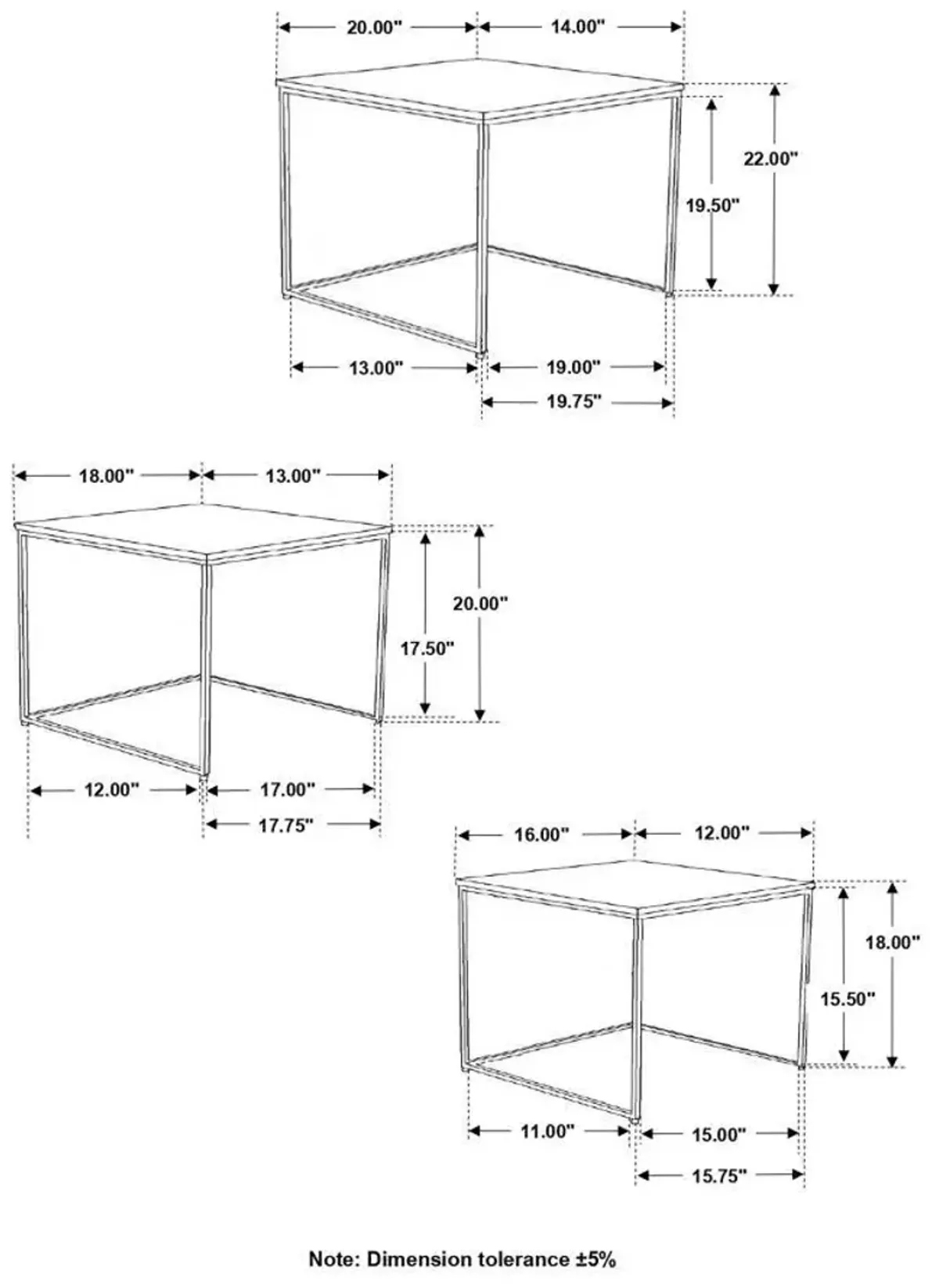 Medora - Marble Top Nesting Table Set