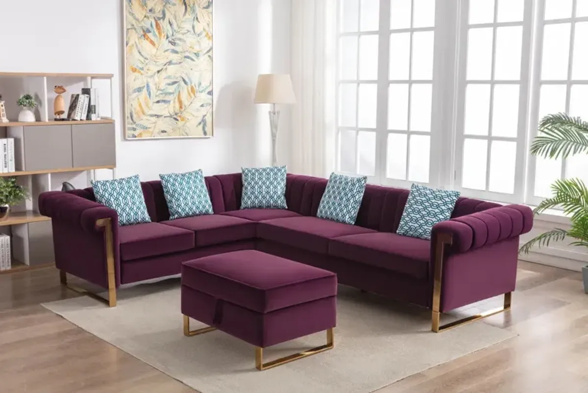 Maddie - Velvet Sectional Sofa