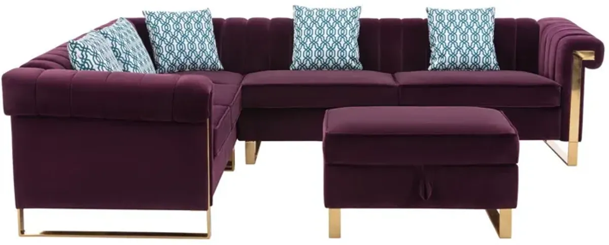 Maddie - Velvet Sectional Sofa