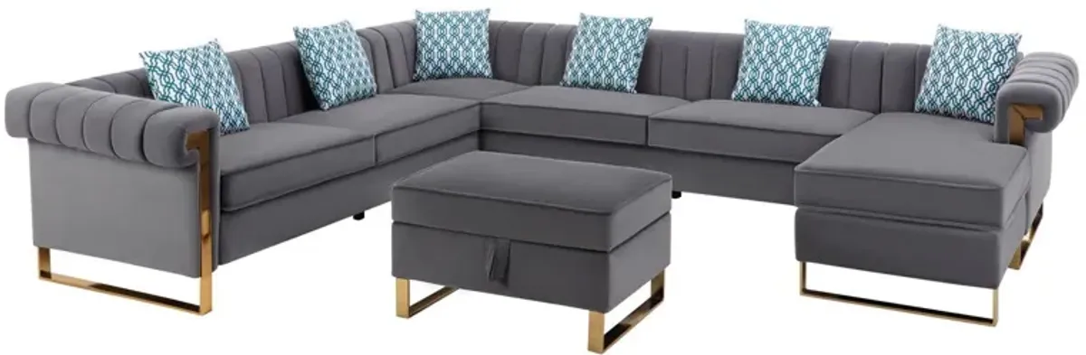 Maddie - Velvet Sectional Sofa