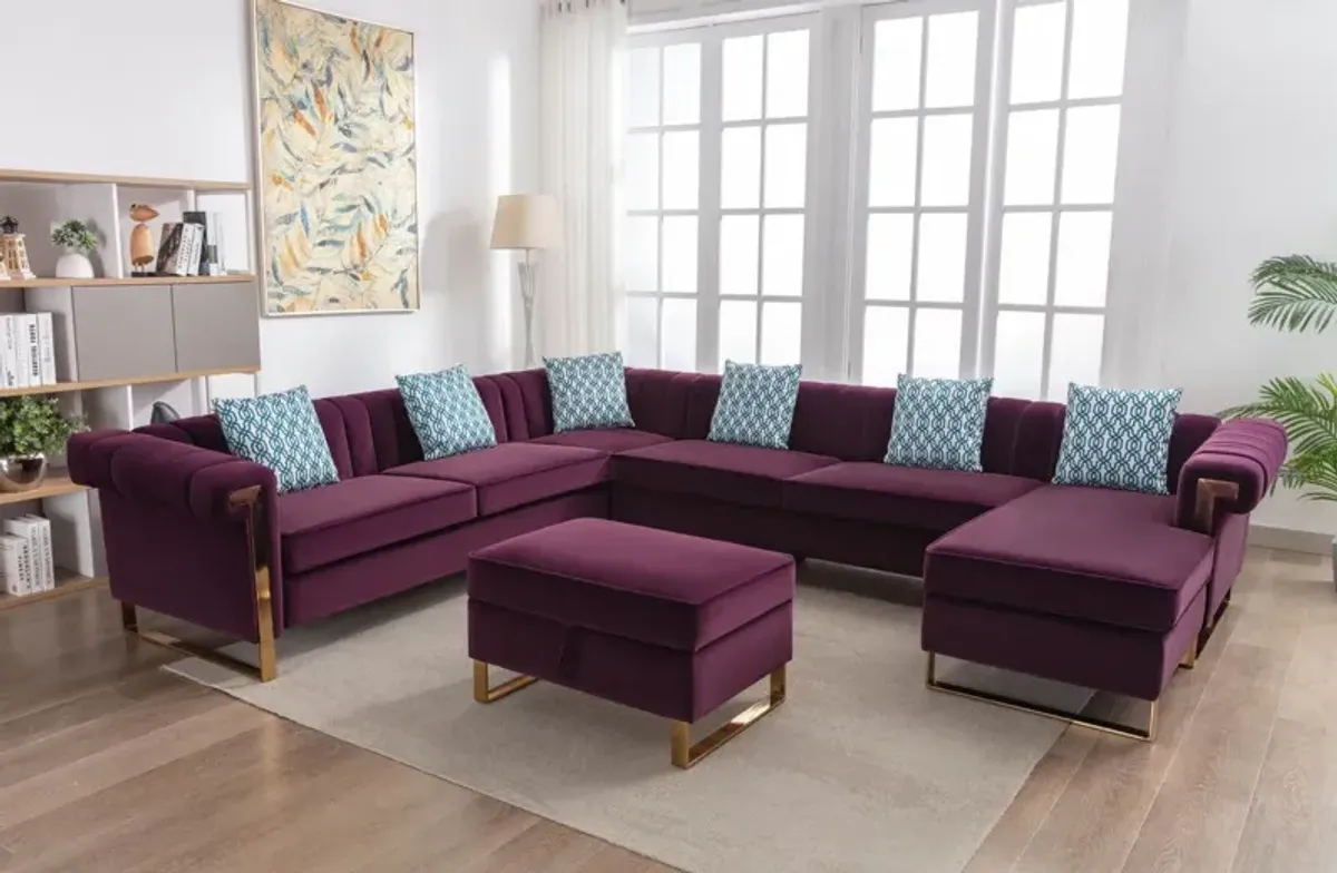 Maddie - Velvet Sectional Sofa